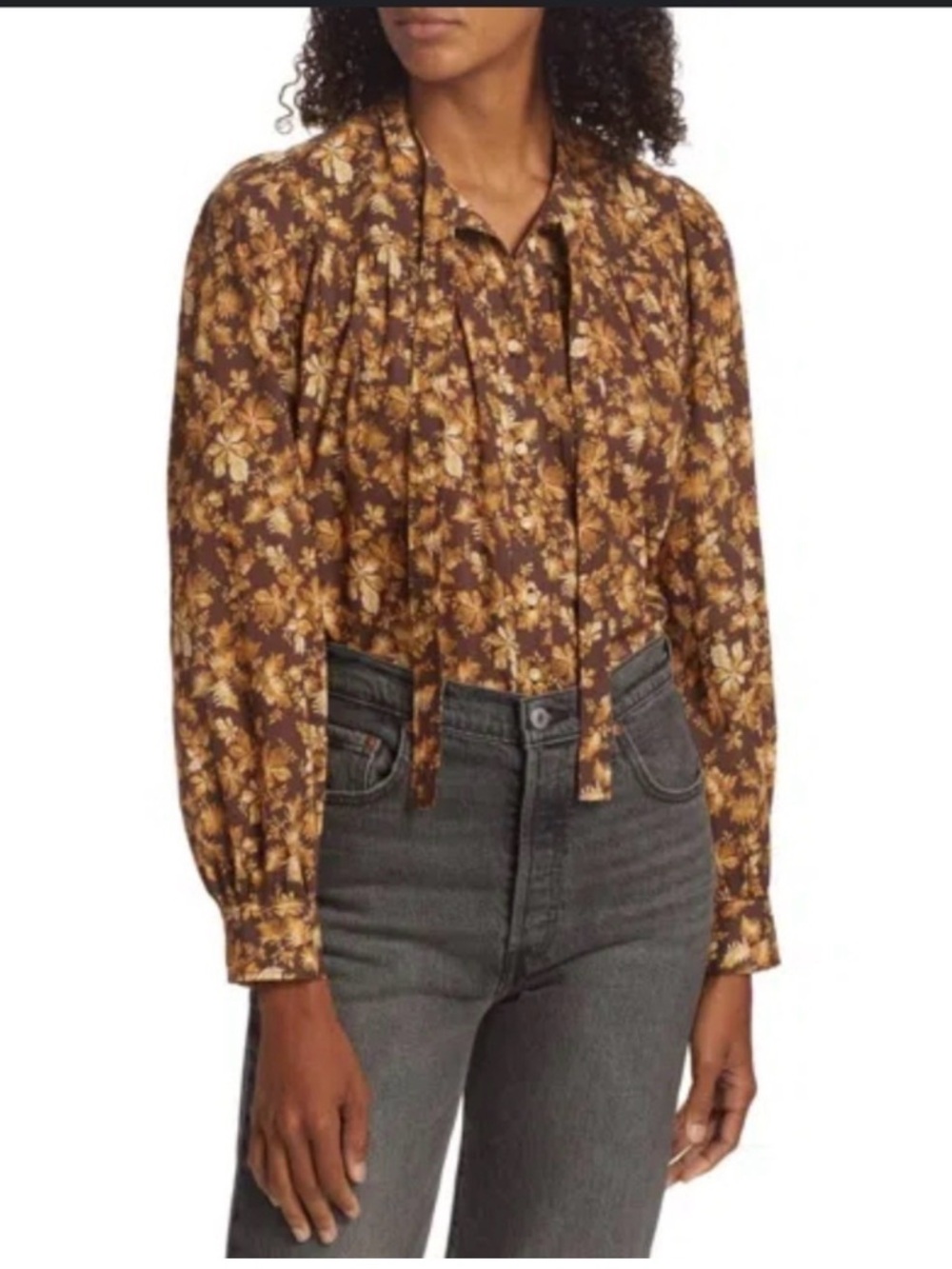 DÔEN WOMEN'S NORMA COTTON VOILE FLORAL BLOUSE IN FERN GROVE
FLORAL